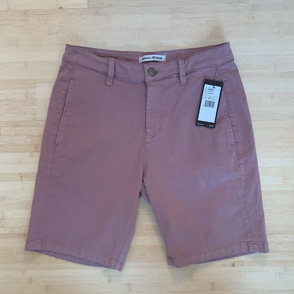 Mavi mens Simon Slim fit short in Rose cotton stretch